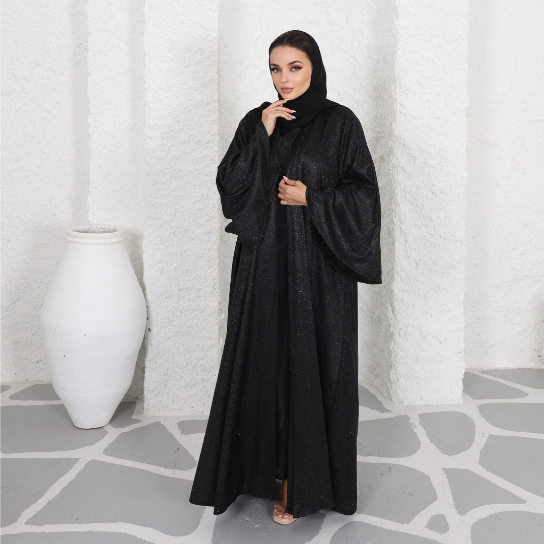 Noor Al Hayat Glitter Abaya Black