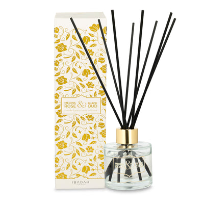 Medina Rose & Black Oud Luxury Reed Diffuser - Ibadah London