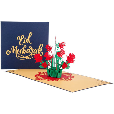 Eid Mubarak Pop Up 3D Card - Roses - Ibadah London